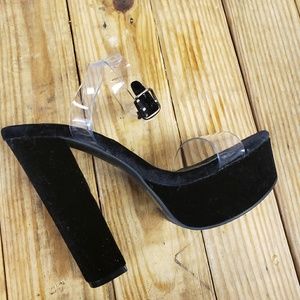 Shoes - Black platform heels with clear strap Shoes - Black platform heels with clear strap